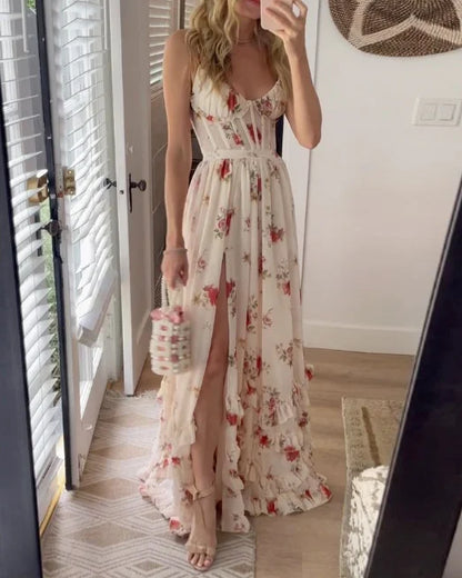 Élise Robe Midi en Dentelle Florale Élégante