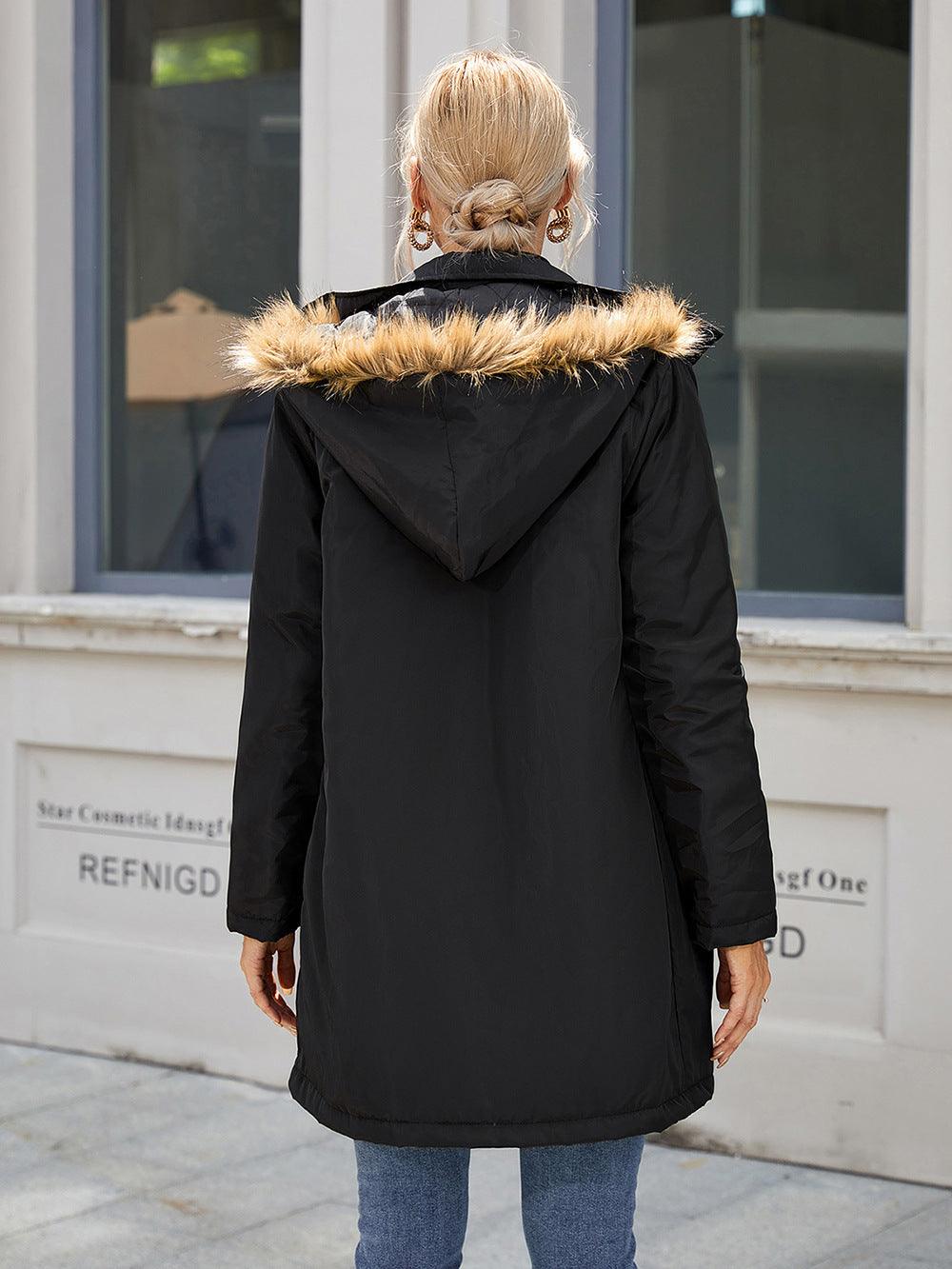 Femme Coupe-Vent Matelassé Décontracté à Capuche