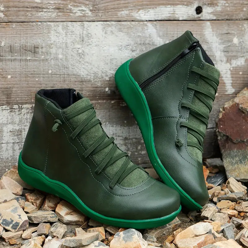 Chaussures Orthopédiques en Cuir avec Fermeture Zippée pour Femmes