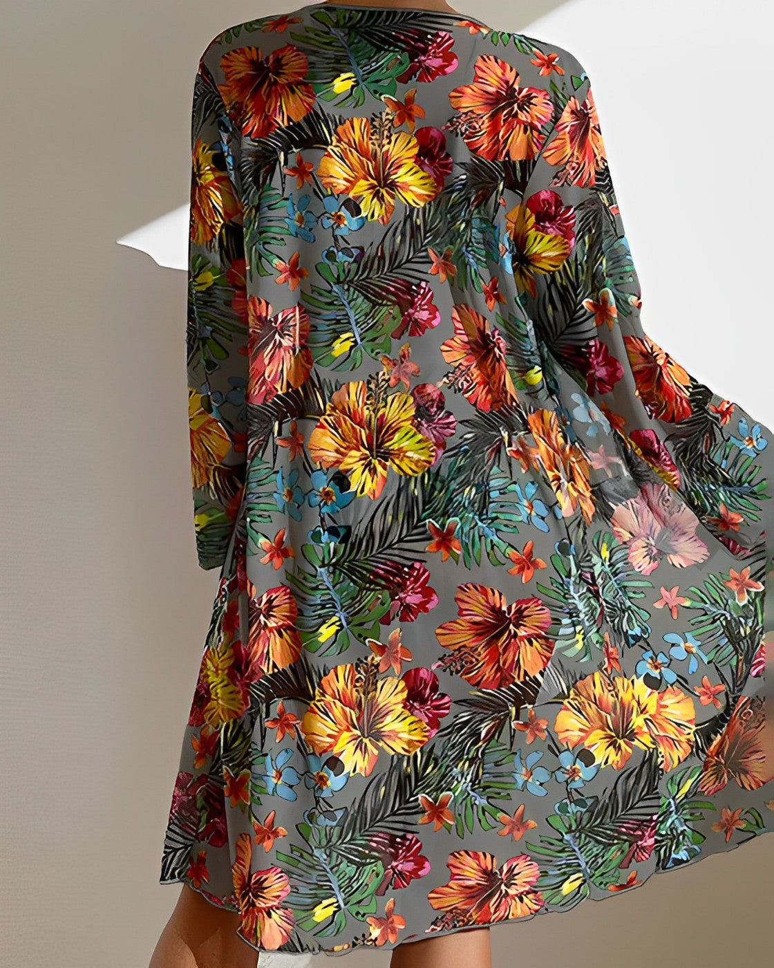 Women's High Waisted Knotted Swimsuit - With Floral Veil