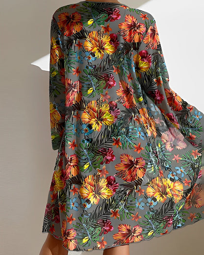 Women's High Waisted Knotted Swimsuit - With Floral Veil