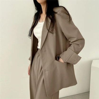 Women's Suit – Oversized Blazer and High Waisted Trousers – Slim Fit Casual Chic Style