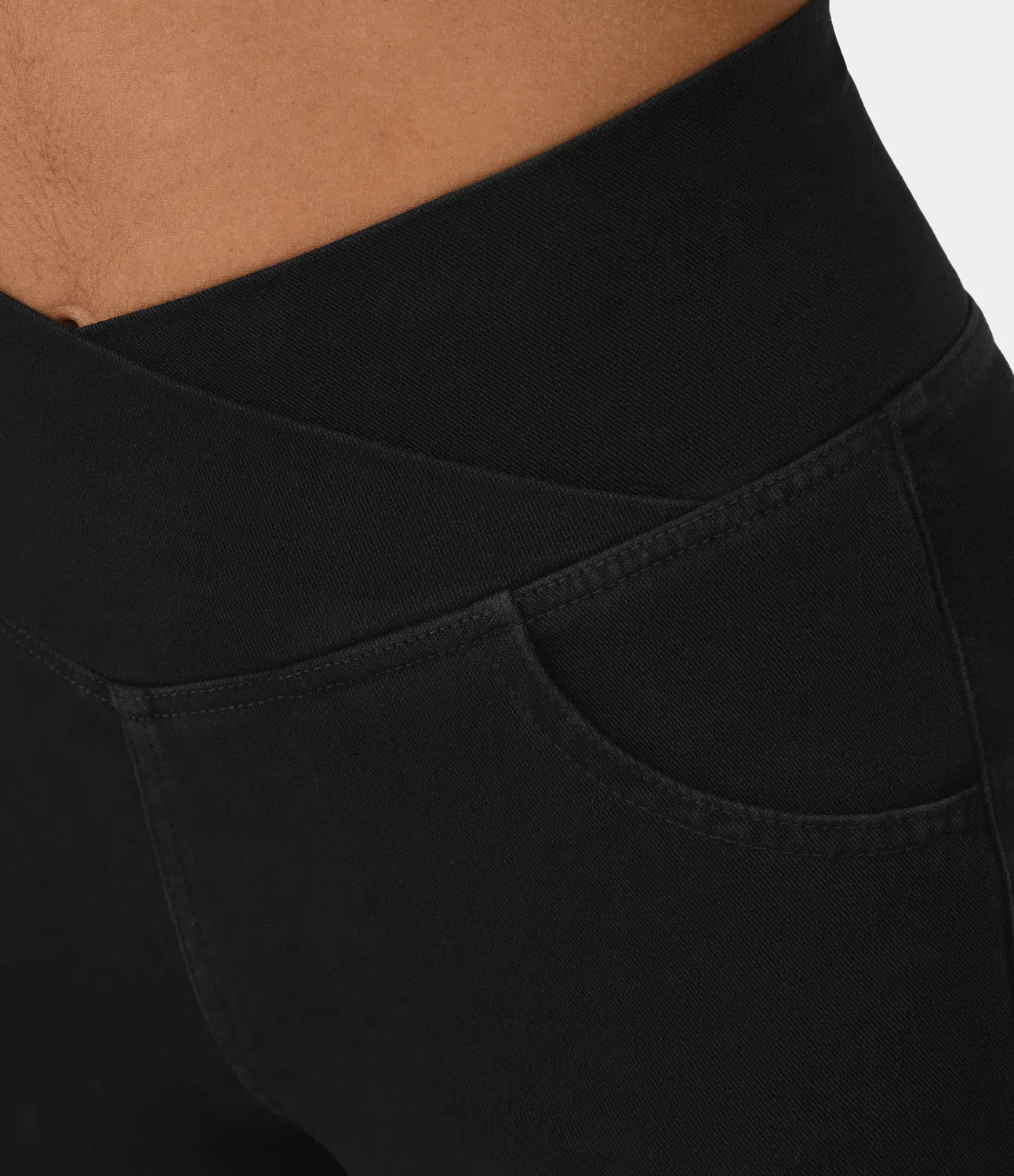 Jean évasé taille haute avec ceinture élastique pour femme