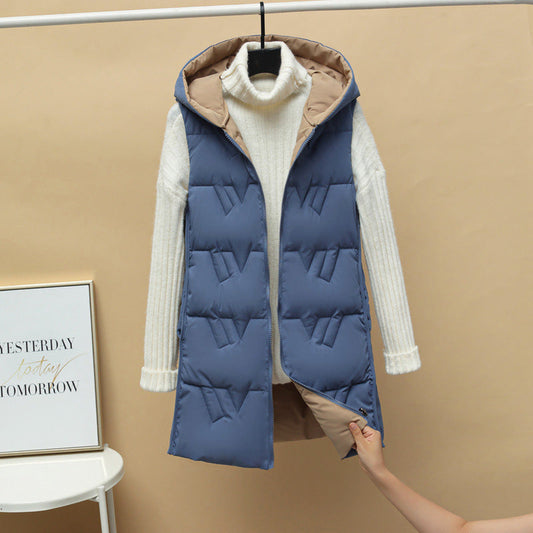Gilet à Capuche Épaissi Coupe Cintrée pour Femme, Idéal pour l’Hiver