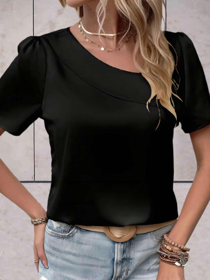 Top Décontracté à Col Croisé et Motifs Subtils pour Femmes