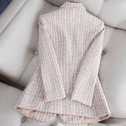 Women's Slim Fit Blazer in Classic Plaid Pattern