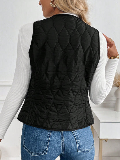 lightweight button-down quilted vest