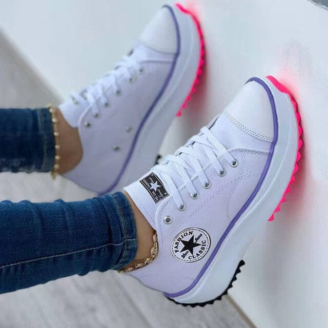 Women's Canvas Lace-Up Sneakers - Non-Slip, Breathable Casual Shoes for Everyday Wear