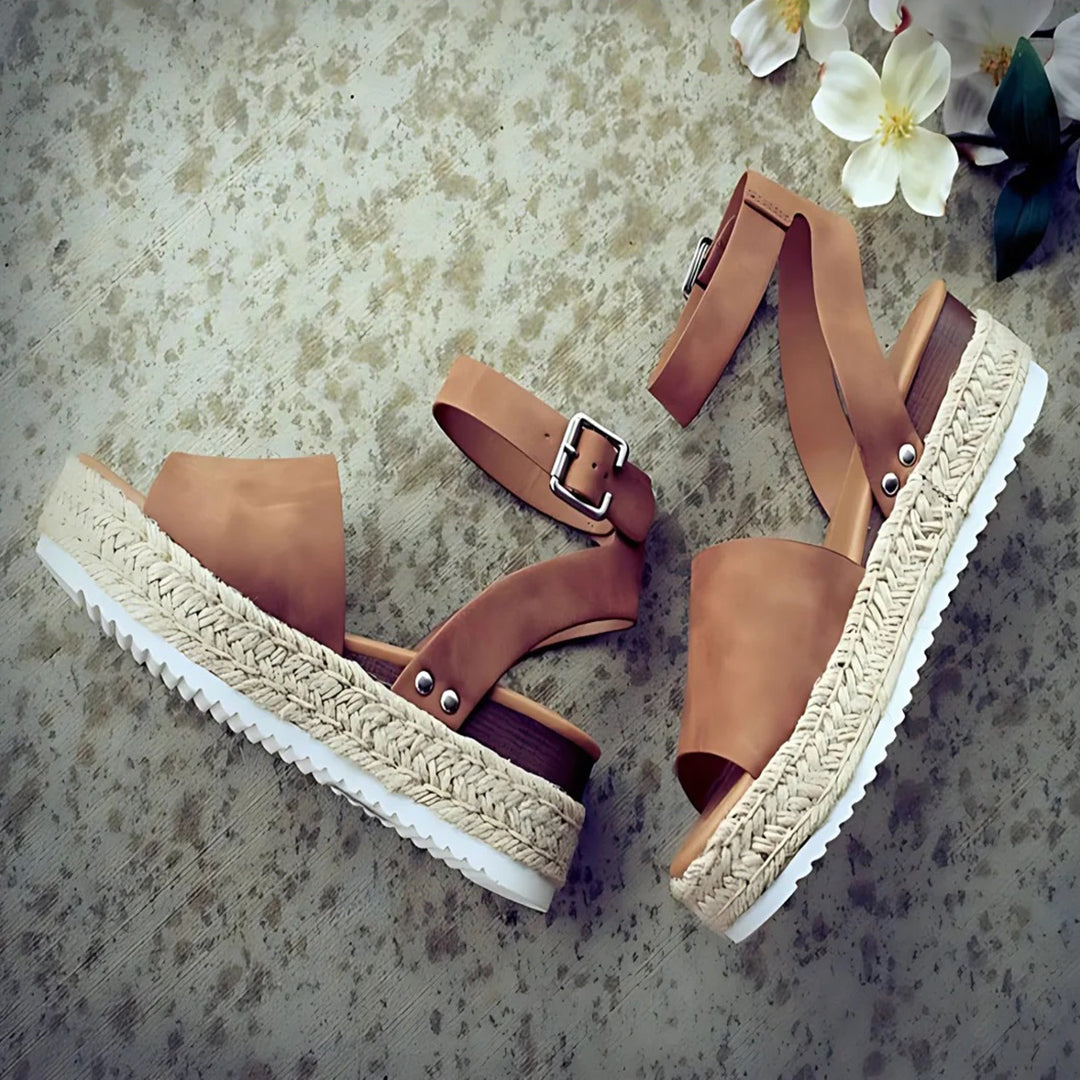 Sandales Plateformes pour Femmes – Semelle Espadrille et Bride Cheville Réglable