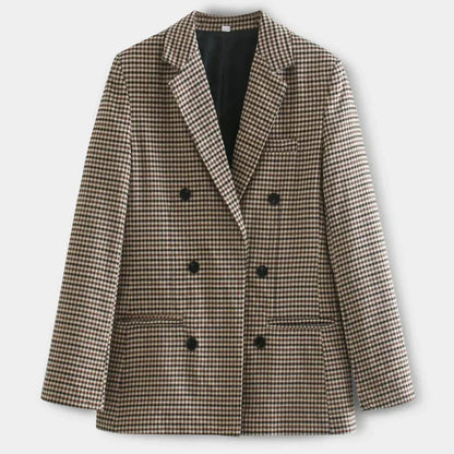 Women's Classic Blazer with Lapel Collar and Long Sleeves