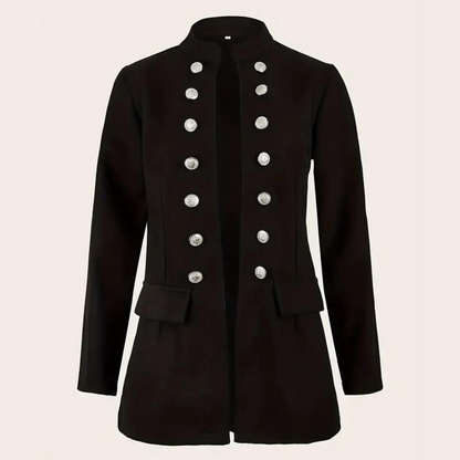Women's Black Chic Casual Front Buttoned Jacket