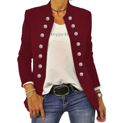 Women's Black Chic Casual Front Buttoned Jacket