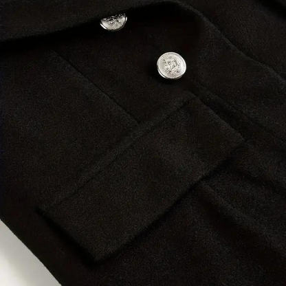 Women's Black Chic Casual Front Buttoned Jacket