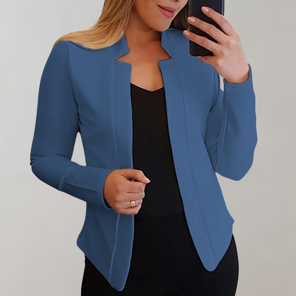 Elegante damesblazer met open voorkant en ingekerfde kraag