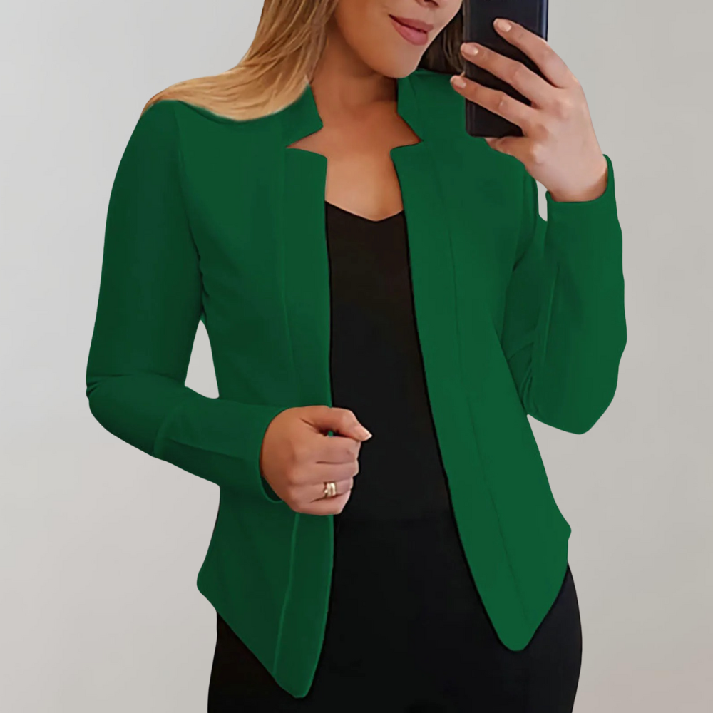 Elegante damesblazer met open voorkant en ingekerfde kraag