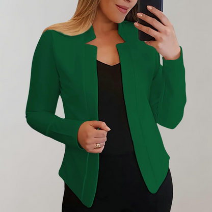 Elegante damesblazer met open voorkant en ingekerfde kraag