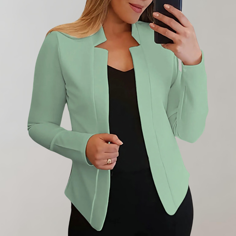 Elegante damesblazer met open voorkant en ingekerfde kraag