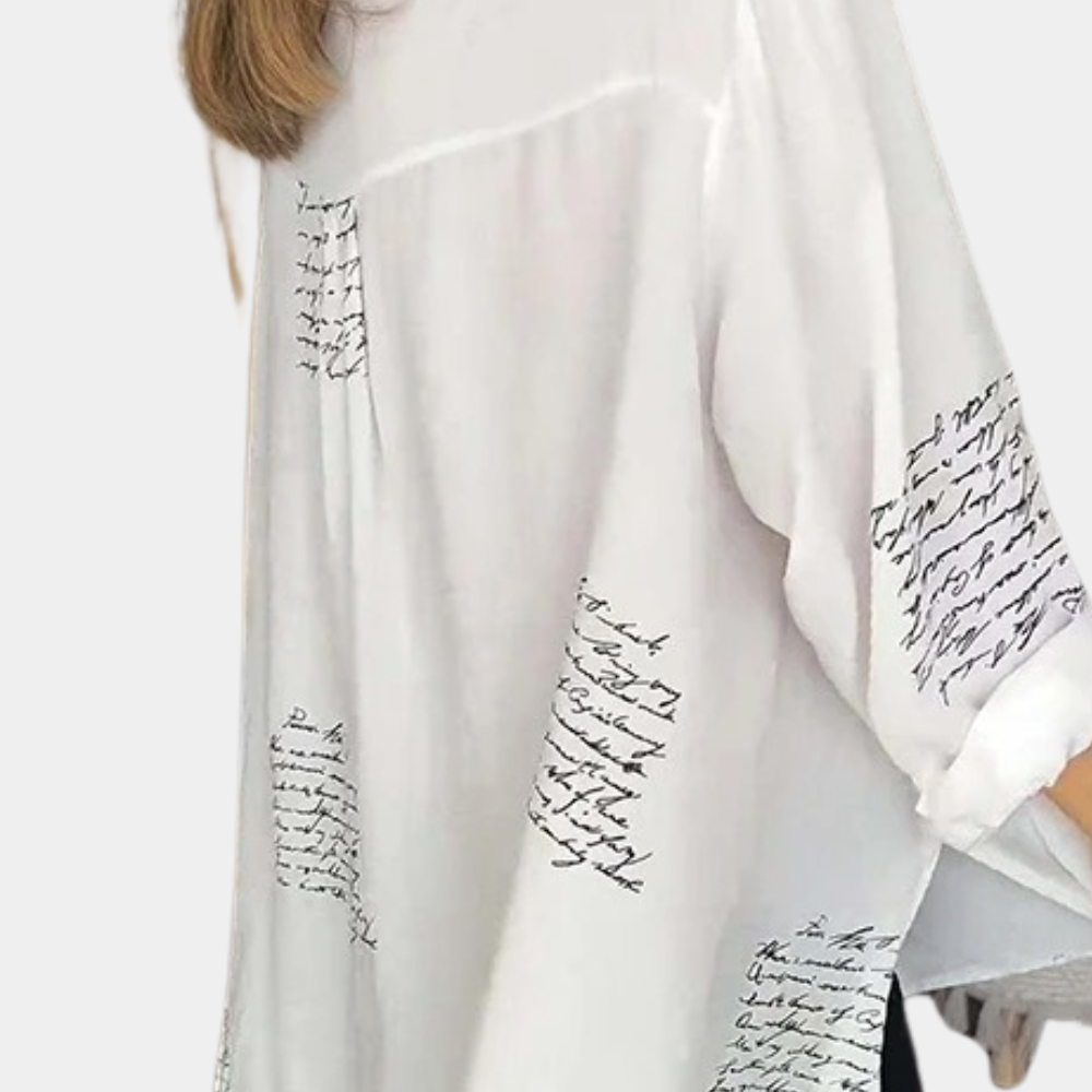 T-Shirt Décontracté à Imprimé Lettrage Moderne pour Femmes
