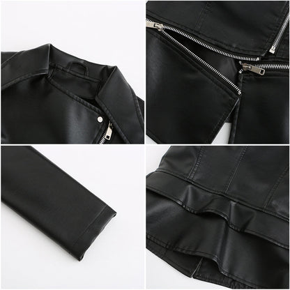 Isabelle Veste Biker Robuste en Similicuir