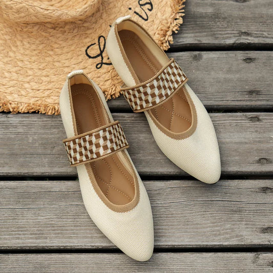 Ballerines Décontractées à Bout Pointu et Tissu Respirant pour Femmes