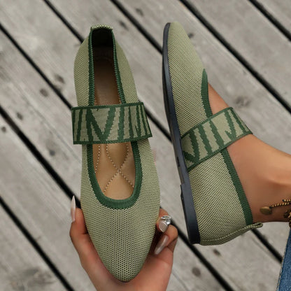 Ballerines Décontractées à Bout Pointu et Tissu Respirant pour Femmes