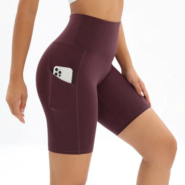 Short de Sport pour Femme – Taille Haute avec Poche Intégrée