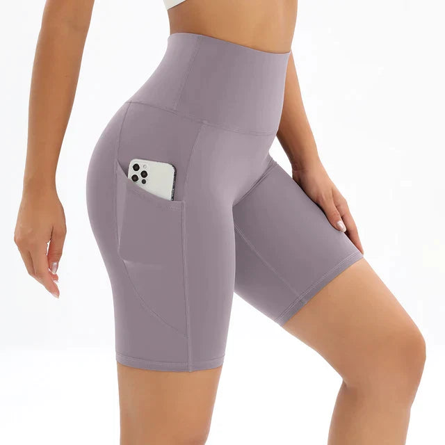 Short de Sport pour Femme – Taille Haute avec Poche Intégrée