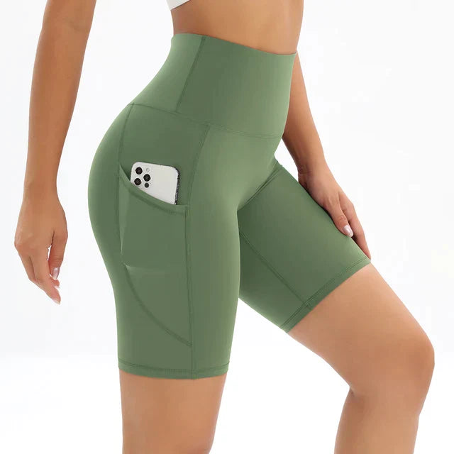 Short de Sport pour Femme – Taille Haute avec Poche Intégrée