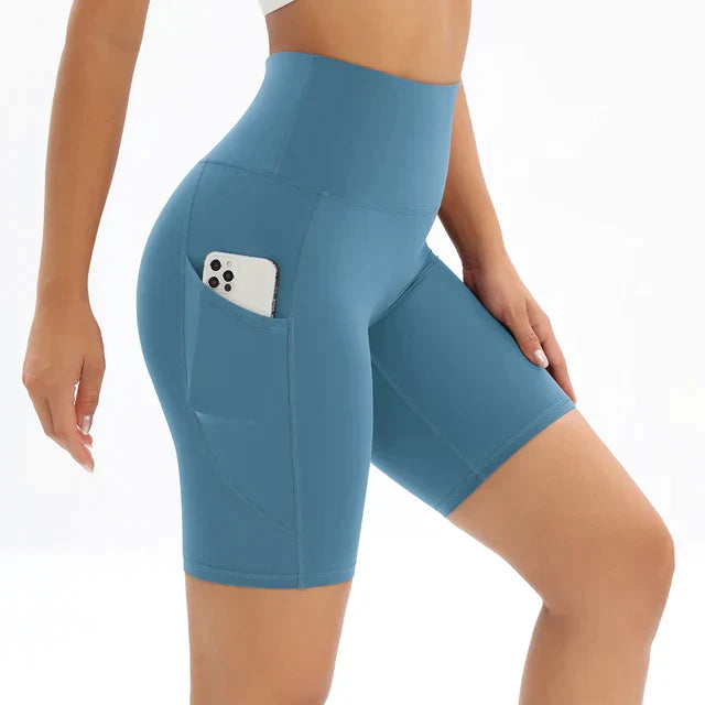 Short de Sport pour Femme – Taille Haute avec Poche Intégrée