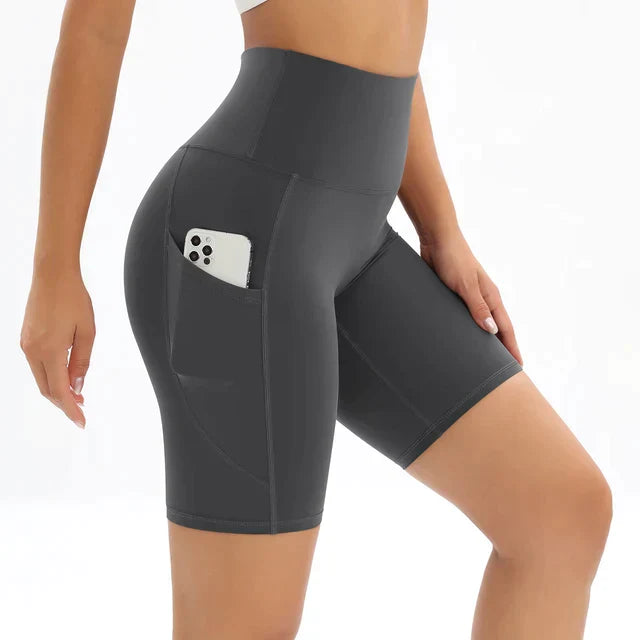Short de Sport pour Femme – Taille Haute avec Poche Intégrée