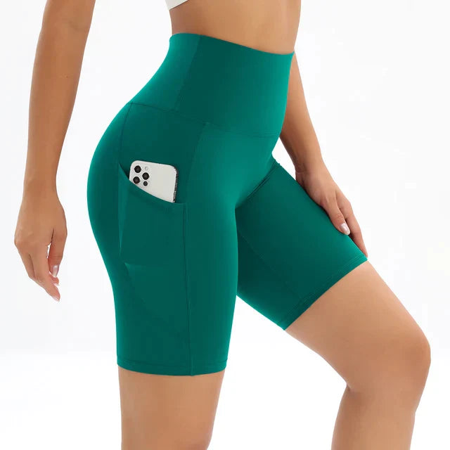 Short de Sport pour Femme – Taille Haute avec Poche Intégrée