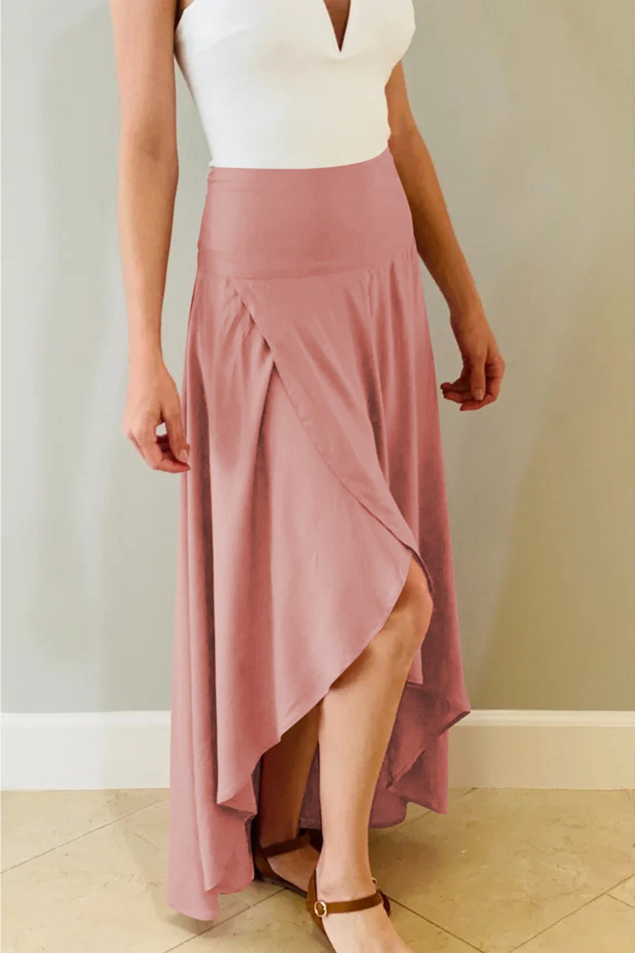Kvinders maxi nederdel - Høj talje - Flowy Lightweight Fabric - High Slits Elegant Fit