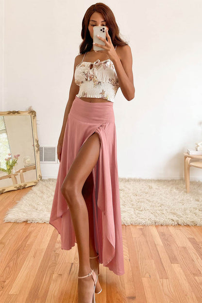 Kvinders maxi nederdel - Høj talje - Flowy Lightweight Fabric - High Slits Elegant Fit