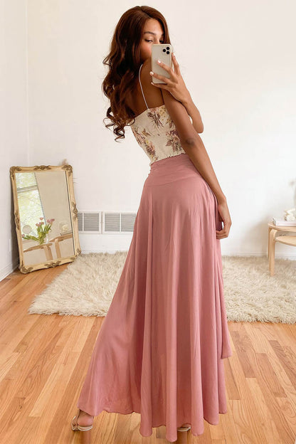 Kvinders maxi nederdel - Høj talje - Flowy Lightweight Fabric - High Slits Elegant Fit