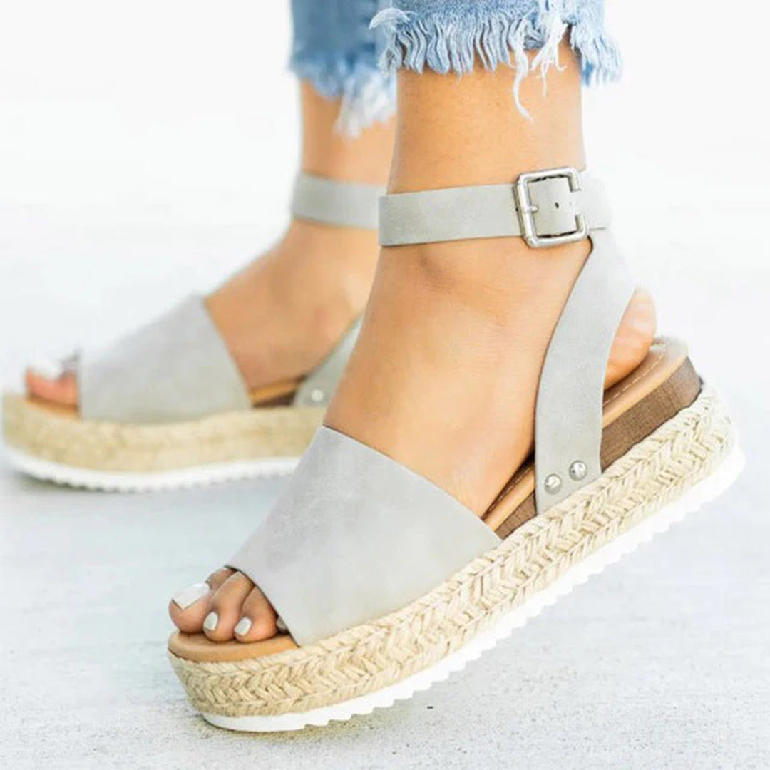Sandales Plateformes pour Femmes – Semelle Espadrille et Bride Cheville Réglable