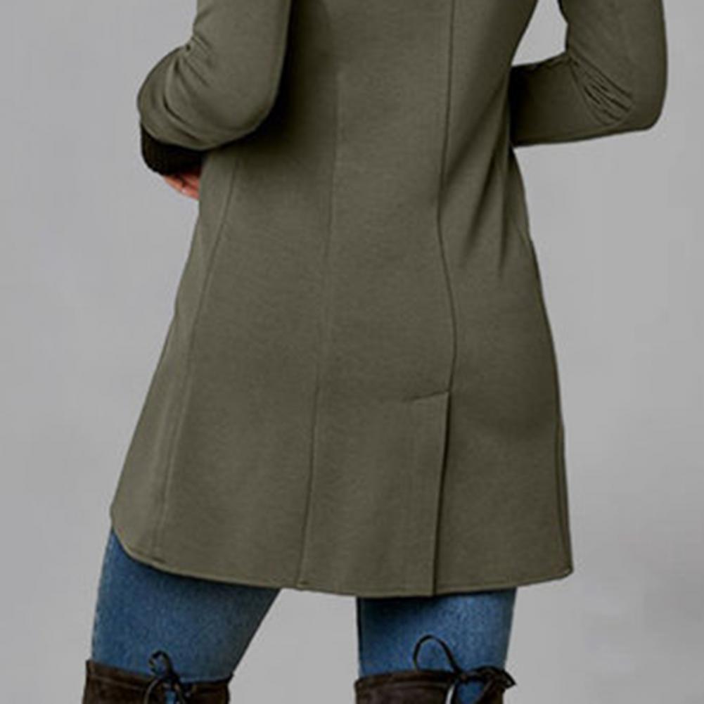 Femme Veste Décontractée à Col Montant avec Fermeture à Boutons