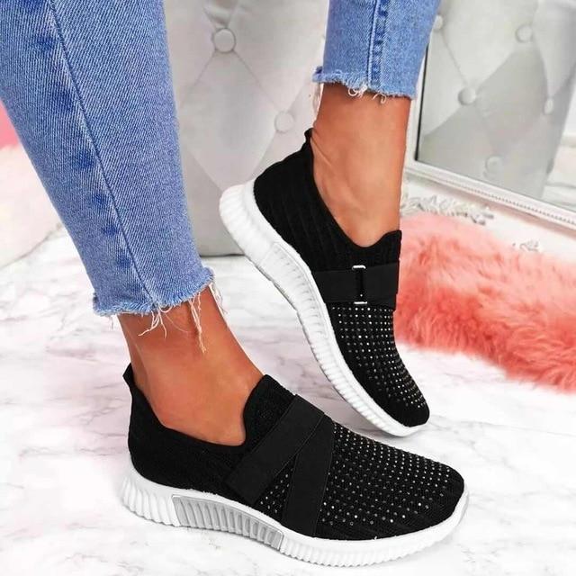 Elise Women's Slip-On Sneakers with Velcro - Postural Support and Comfort