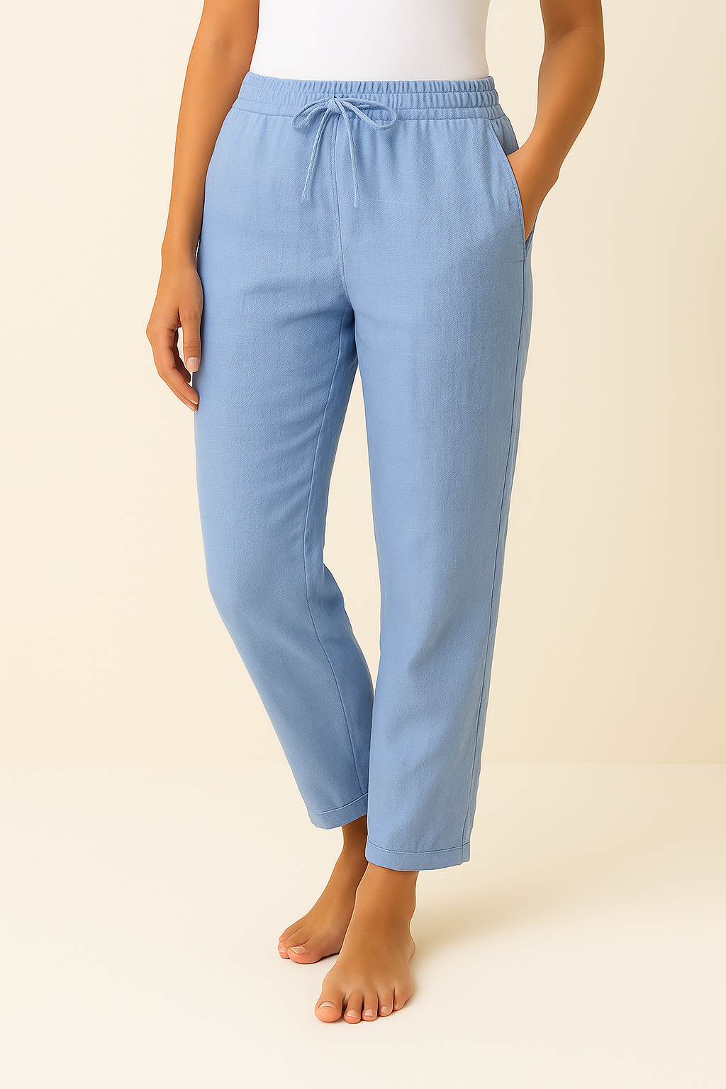 Alba – Pantalon Décontracté en Lin Léger