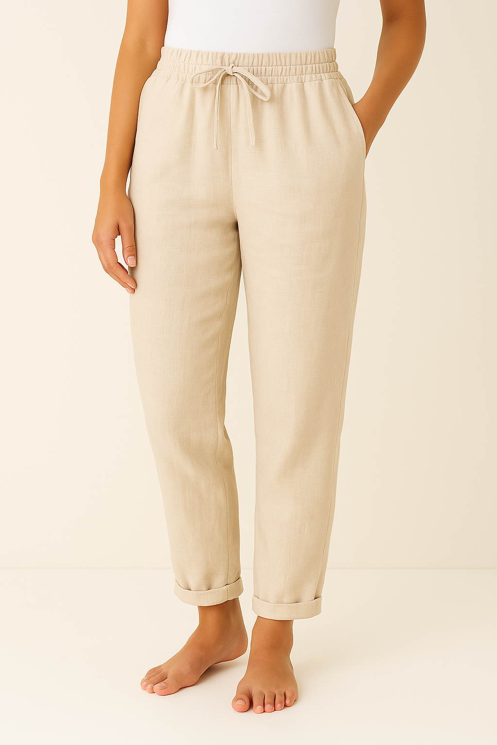 Alba – Pantalon Décontracté en Lin Léger