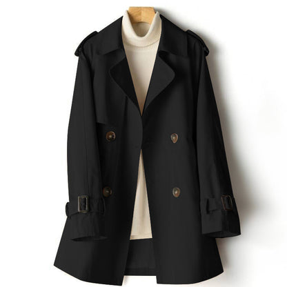 Trench Élégant pour Femmes à Col Revers et Coupe Cintrée
