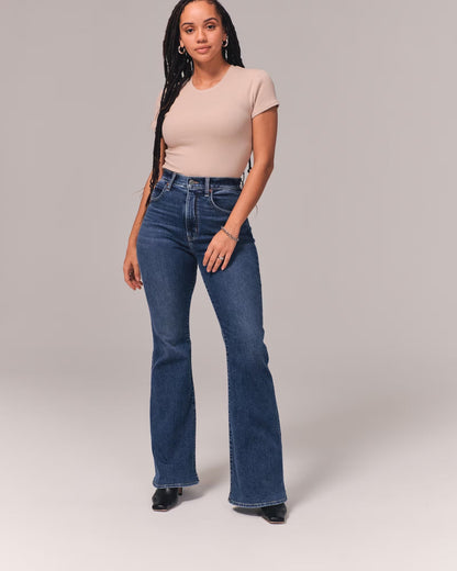 Jean Taille Haute Coupe Ample Pour Femme