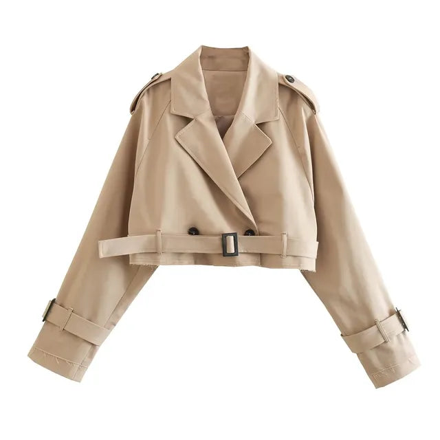 Women's Short Lapel Collar Casual Jacket