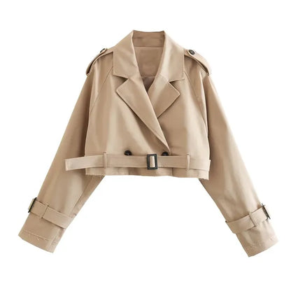 Women's Short Lapel Collar Casual Jacket