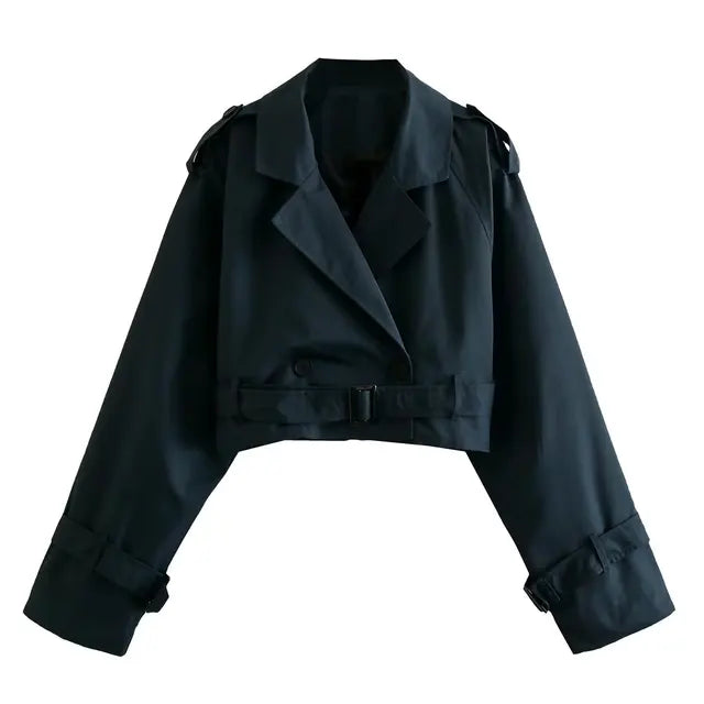 Women's Short Lapel Collar Casual Jacket