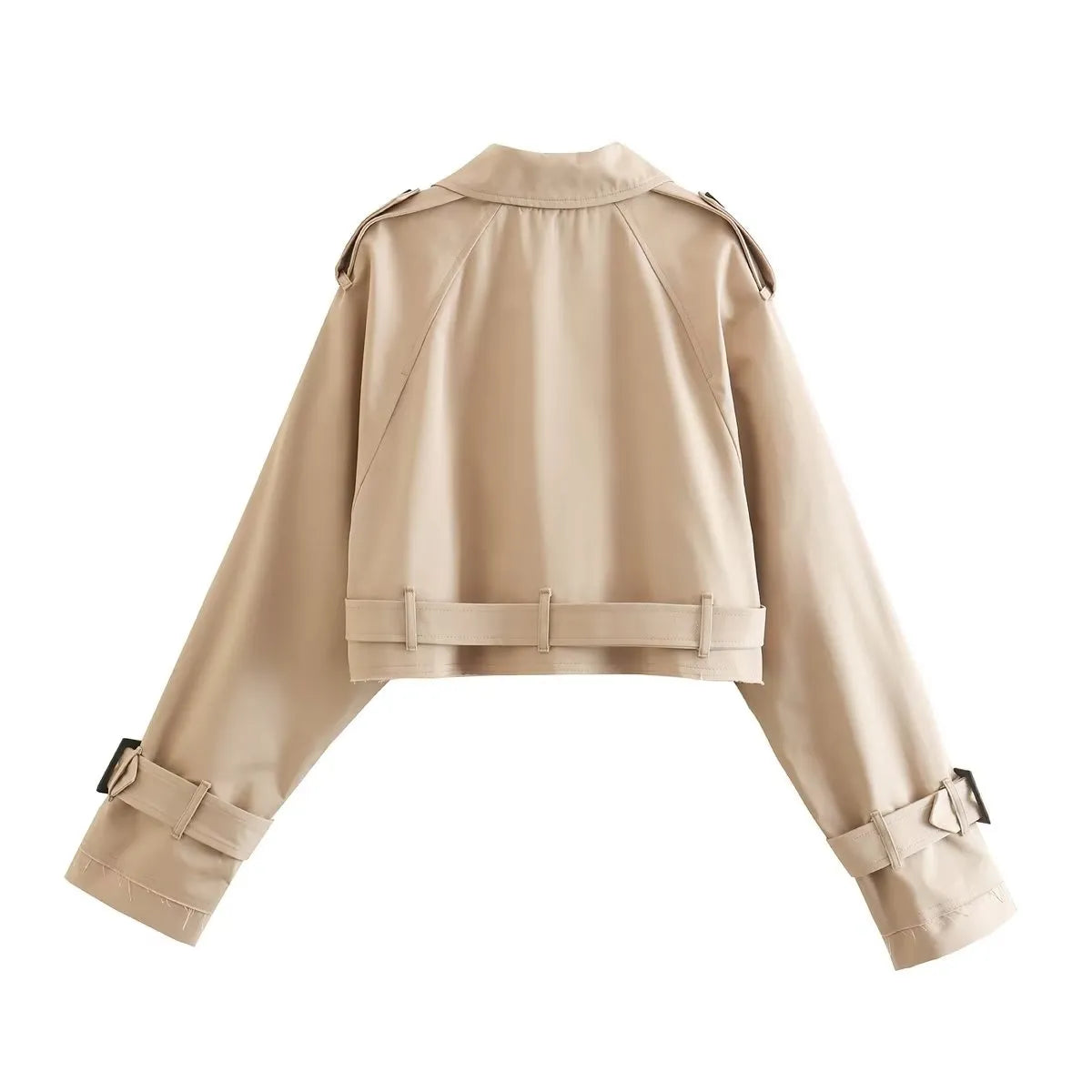Women's Veste Décontractée Col Revers Coupe Courte