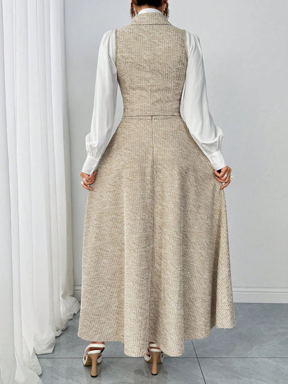 minimalist long sleeve jacket skirt set