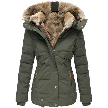 Femme Manteau Long Élégant à Capuche et Manches Longues