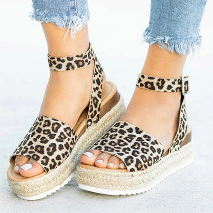 Sandales Plateformes pour Femmes – Semelle Espadrille et Bride Cheville Réglable