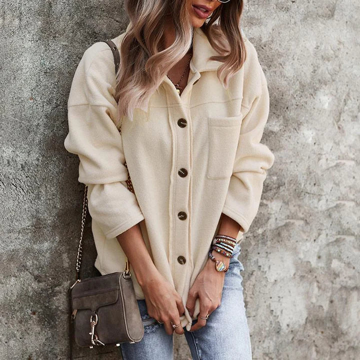 Manteau Long Élégant en Tissu Feutré pour Femme