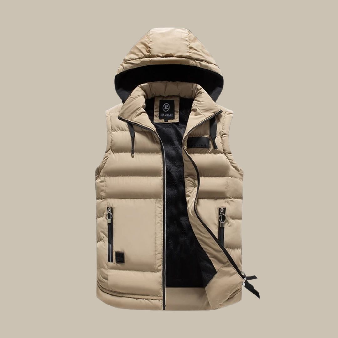 Gilet Matelassé Léger avec Capuche Amovible pour Femme